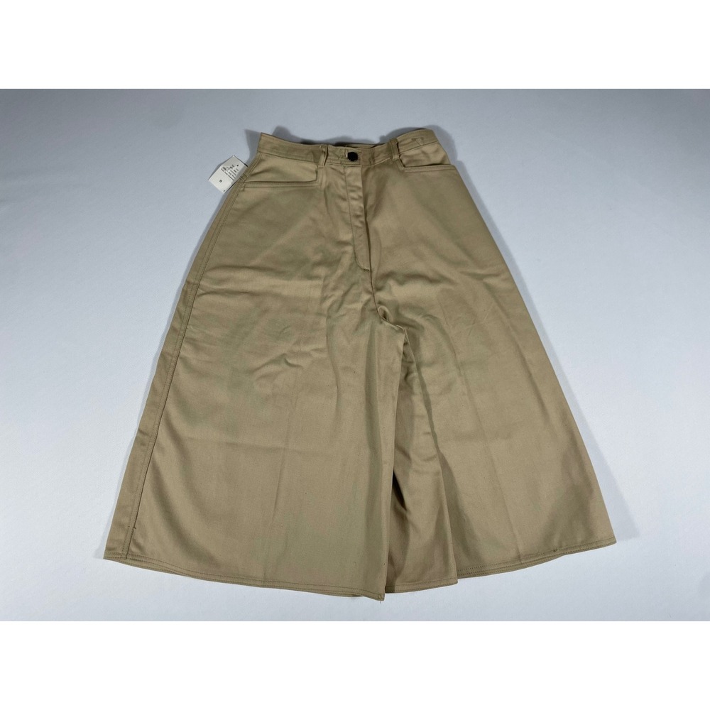 Vintage Izod Lacoste Khaki Wide Leg Culotte Shorts High Waist Cotton Size 8 NWT